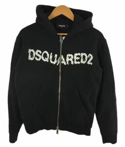 DSQUARED2 ジップアップパーカー ブラック ロゴ