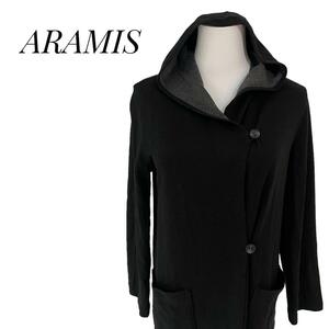 ARAMIS アラミス　レディース　薄手コート　フード付き　ブラック　S