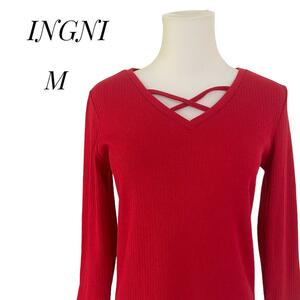 INGNI イング　レディース　トップス　長袖　カットソー　赤　M