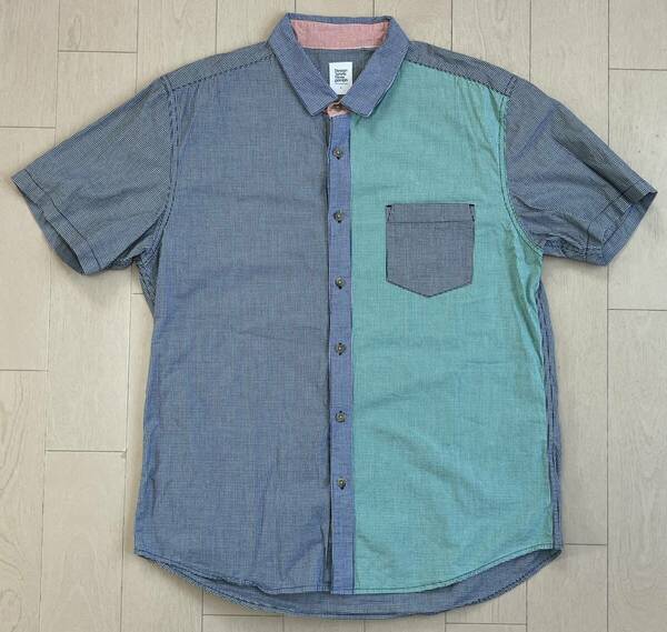 graniph グラニフ 半袖シャツ メンズ Lサイズ 中古美品 チェック 青/緑/赤