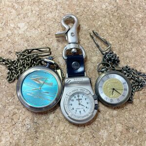 * moveable * clock Junk * 3ps.@ set sale Zippo other quartz pocket watch certainly explanatory note read please 106