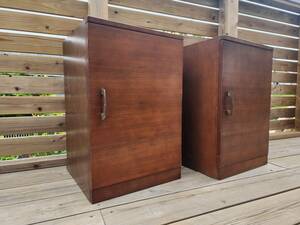  retro antique old record rack 2 pcs. set record storage sideboard cabinet sleeping bag chest wooden Showa Retro 