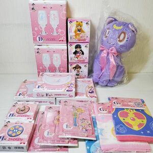 ●LM95【送100】未使用 一番くじ 美少女戦士セーラームーン Life with Sailor Moon まとめセット B賞 ルナ D賞 ペアグラス E賞 フィギュア