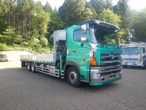 【CH22346】H21994 Hino Profia 4-stageCrane radio control＆hook-in 2differential 3軸 MT7 積載11900kg 内寸870×237×50 税込！