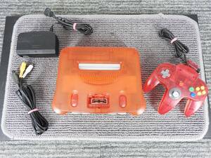  nintendo Nintendo *Nintendo64 body NUS-001 clear red accessory OK controller 1 piece electrification OK* junk [ control NNR1592]