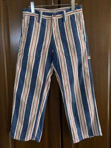 BLUE BLUEb lube Roo Hollywood Ranch Market stripe work pants size S (1)