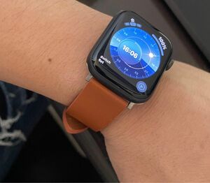 最終値下げ買損無し！【状態良好】Apple Watch SE（GPS）44mmスペースグレイ 本革レザーベルト＋全面保護カバー付