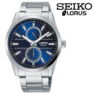 SEIKO LORUS Quartz Stainless Multi Dial Watch セイコー ローラス クオーツ ブルー シルバー マルチダイヤル カジュアル 50m防水 腕時計
