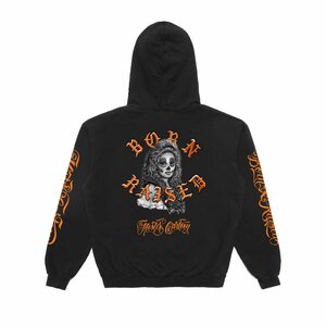 MISTER CARTOON BORN RAISED MUERTA HOODIE BLACK M ミスターカートゥーン ボーンアンドレイズド ムエルタ フーディー パーカー ブラック