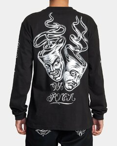 MISTER CARTOON RVCA LAUGH NOW LONG SLEEVE TEE BLACK M ミスターカートゥーン ルーカ ラフ ロングスリーブ Tシャツ ロンT ブラック 黒