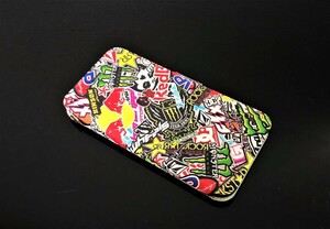 即決◆iPhone 14 / iPhone 13 用手帳型レザーケース◆ストリート系ステッカーボム/MONSTER/REDBULL/神風・旭日旗◆送料無料