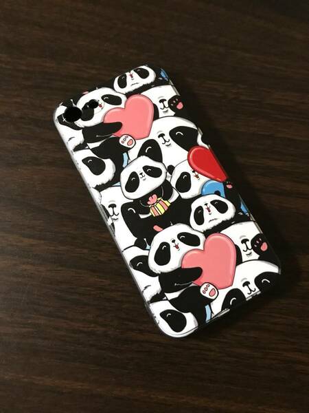 即決★iPhone 8 /iPhone 7/ SE(第２世代)/ SE(第３世代) ケース ★立体感ある 可愛い パンダ＆ハート panda ぱんだ 動物