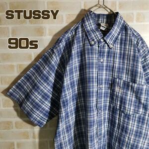STUSSY ステューシー 90s シャツ 半袖 チェック USA製