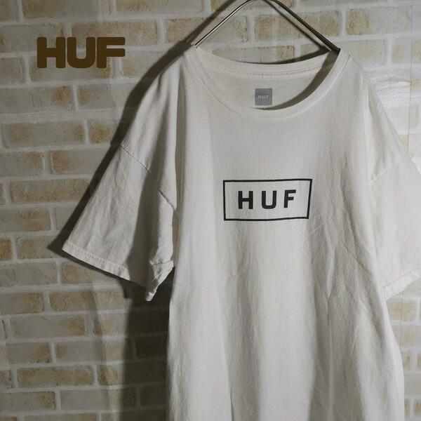 HUF ハフ Tシャツ 半袖 白 センターロゴ ホワイト デザイン◎