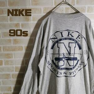 NIKE ナイキ 90s Tシャツ 長袖 ロンＴ グレー 白タグ バッグロゴ