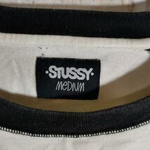 STUSSY ステューシー Tシャツ 長袖 ラグラン 七分袖 黒 白 サーフマン_画像3