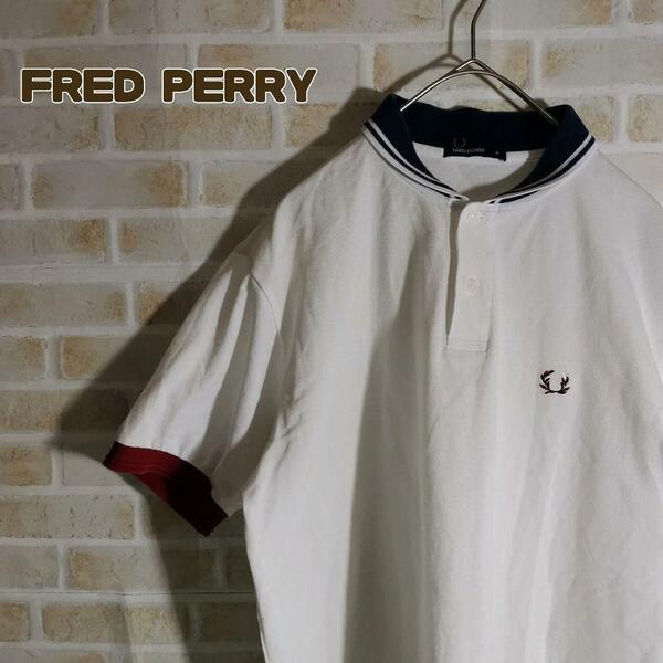 フレッドペリー FRED PERRY ポロシャツ 半袖 白 月桂樹