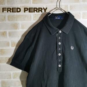 フレッドペリー FRED PERRY ポロシャツ 黒 ボタン