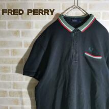 フレッドペリー FRED PERRY ポロシャツ 半袖 リブライン 黒_画像1