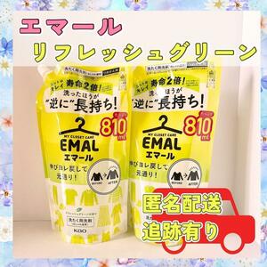 【2個セット】エマール　リフレッシュグリーン　つめかえ用　810ml 花王　新品　