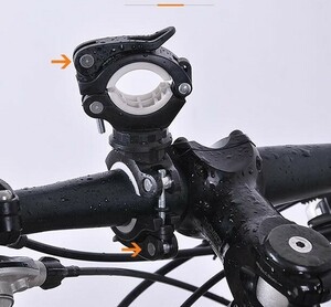 自転車ライトホルダー ブラケット （ホワイト）懐中電灯 空気入れ 固定 便利グッズ