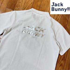 【極美品】ジャックバニー Jack Bunny パーリーゲイツ 半袖ポロシャツ ゴルフシャツ デカロゴ　サイズ6
