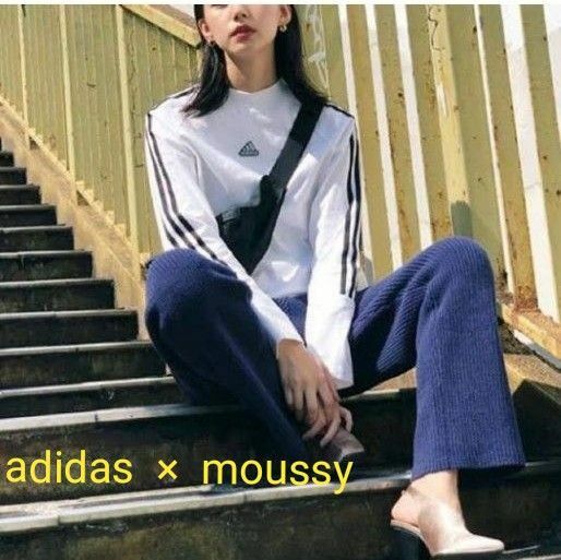 adidas×moussy ロンT アディダス マウジー　コラボtシャツ 長袖 長袖Tシャツ М