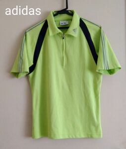 アディダス ハーフジップ ゴルフ ゴルフウェア 半袖ポロシャツ GOLF ポロシャツ 半袖 Sサイズ