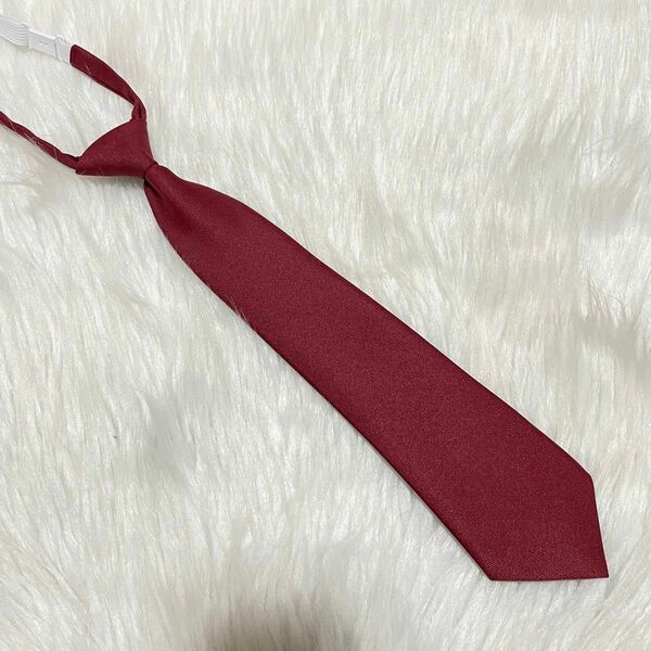 【ネクタイ無地】赤色　レッド　ネクタイ　つけネクタイ
