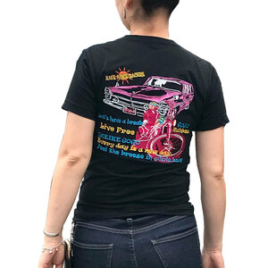 【クラシックカーとアメリカンバイク 黒 SS】刺繍Tシャツ・ANZEN UNTENS・アンゼンウンテンズ(半袖Tシャツ)バイカー 旧車 アメカジ