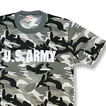 迷彩Tシャツ U.S.ARMY グレー×白【半袖】 M・アーミー 軍物 アメリカ陸軍 ｔシャツ サバゲー サバイバルゲーム メンズ_画像1