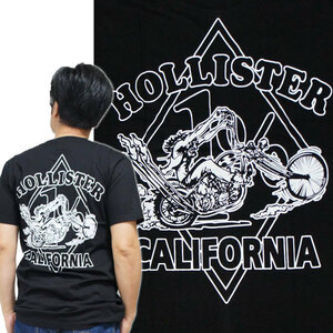 ホリスターカリフォルニア 黒Sサイズ (半袖Tシャツ)ジャンクショップ/バイカーTシャツ・HOLLISTER CALIFORNIA アメカジ チョッパー バイク