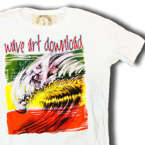  surfer T-shirt [ue-b art ][ short sleeves ]L* Shiranami riding surfing American Casual casual lion lion animal sea surfer 