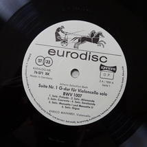 独Eurodisc 76069XK　バッハ「無伴奏チェロ組曲全集」　エンリコ・マイナルディ_画像4