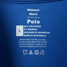 Walmart US アメリカ古着 企業系 ウォルマート ワンポイント刺繍ロゴ ポリ素材 半袖ポロシャツ L_画像7