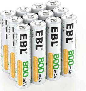 単4形充電池800mAH*12 EBL 単4電池 充電式 12個パック 充電池セット 約1200回繰り返し充電可能 ニッケル水素電