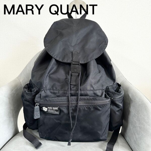 マリークワント MARY QUANT ナイロン リュック 黒 バックパック