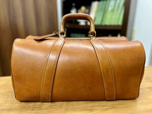 70S ヴィンテージ【BROOKS BROTHERS/ブルックスブラザーズ/レザー/ボストンバッグ】1970年代 本店購入 キャメル 鍵付き