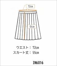 1円 スクールスカート 大きいサイズ 夏物 w72-丈55 チェック 中学 高校 プリーツ 学生服 制服 女子 中古 IN6016_画像6