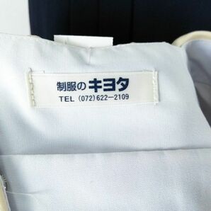 1円 セーラー服 スカート スカーフ 上下3点セット 夏物 ベージュ1本線 女子 学生服 大阪東雲中学 白 制服 中古 ランクC NA3207の画像6