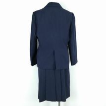 1円 ブレザー スカート 紐タイ 上下4点セット 160A トンボ 冬物 女子 学生服 東京東葛西中学 紺 制服 中古 ランクC NA2758_画像2