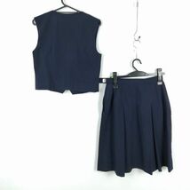 1円 ベスト スカート 上下2点セット 夏物 女子 学生服 東京日野第四中学 紺 制服 中古 ランク:C EY4183_画像2