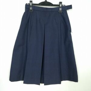 1円 スクールスカート 冬物 w66-丈61 チェック 中学 高校 プリーツ 学生服 制服 女子 中古 IN6143