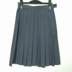 1円 スクールスカート 夏物 w63-丈56 チェック 中学 高校 プリーツ 学生服 制服 女子 中古 IN6165