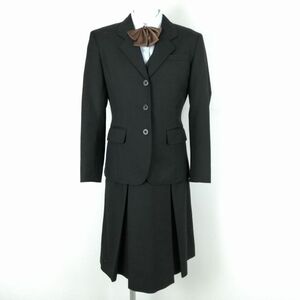 1円 ブレザー ベスト スカート 上下5点セット 指定 155A 富士ヨット 冬物 女子 学生服 観音寺第一高校 紺 制服 中古 ランクC NA3347