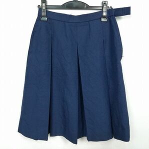 1円 スクールスカート 冬物 w66-丈55 花紺 中学 高校 プリーツ 学生服 制服 女子 中古 HK7273の画像1