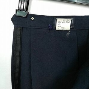 1円 スクールスカート 冬物 w66-丈52 紺 中学 高校 プリーツ 学生服 制服 女子 中古 HK7288の画像4