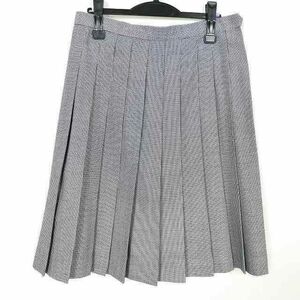 1円 スクールスカート 大きいサイズ 夏物 w75-丈61 チェック 中学 高校 プリーツ 学生服 制服 女子 中古 IN6158