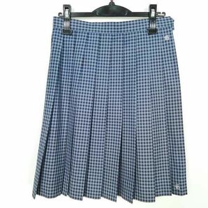 1円 スクールスカート 冬物 w63-丈54 チェック 埼玉岩槻北陵高校 プリーツ 学生服 制服 女子 中古 IN6216の画像1