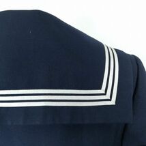 1円 セーラー服 スカート スカーフ 上下3点セット 150A カンコー 冬物 白3本線 女子 学生服 千葉松戸第六中学 紺 制服 中古 ランクC NA3860_画像3